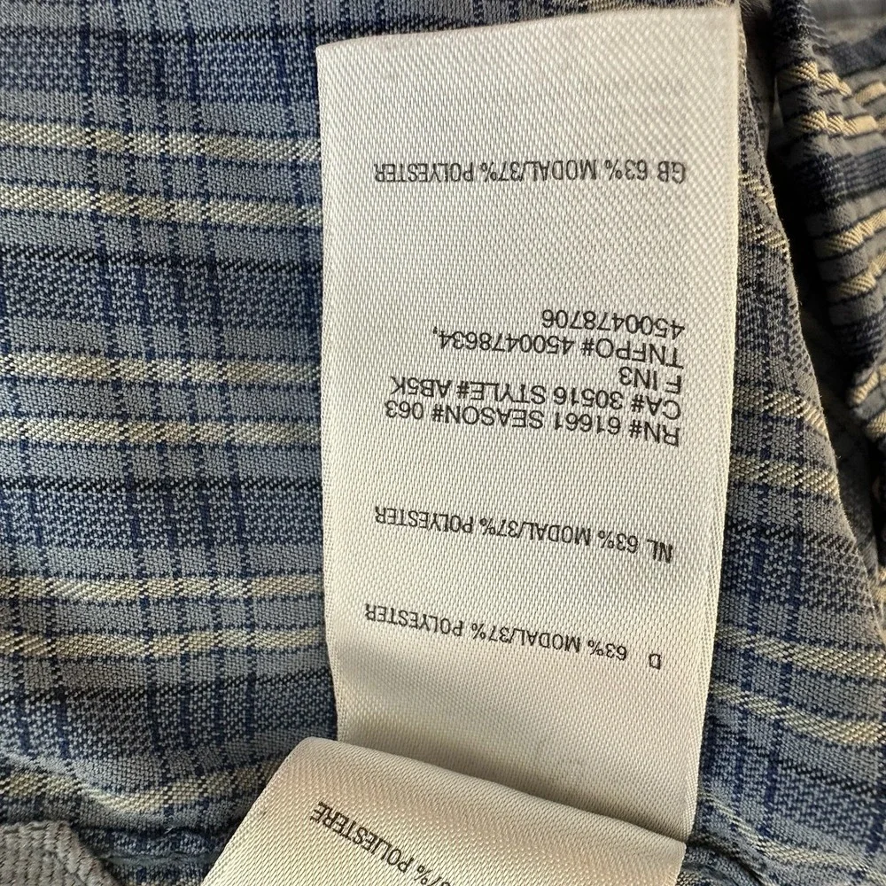The North Face Button Up Shirt Mens XL Blue Striped Long Sleeve Pocket Camp Hike